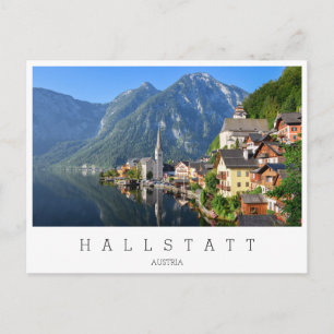 Carte Postale Église et village de Hallstatt, Autriche avec les 