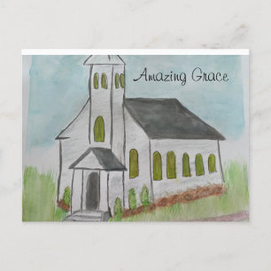 Carte Postale Église Extraordinaire grâce - imprimé peint à la m