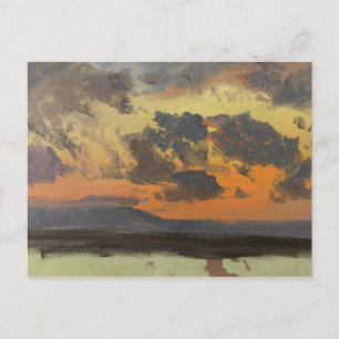Carte Postale Église Frederic Edwin - Ciel au coucher du soleil,