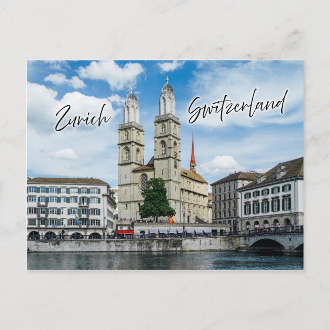 Carte Postale Eglise Grossmunster à Zurich Suisse (Devant)