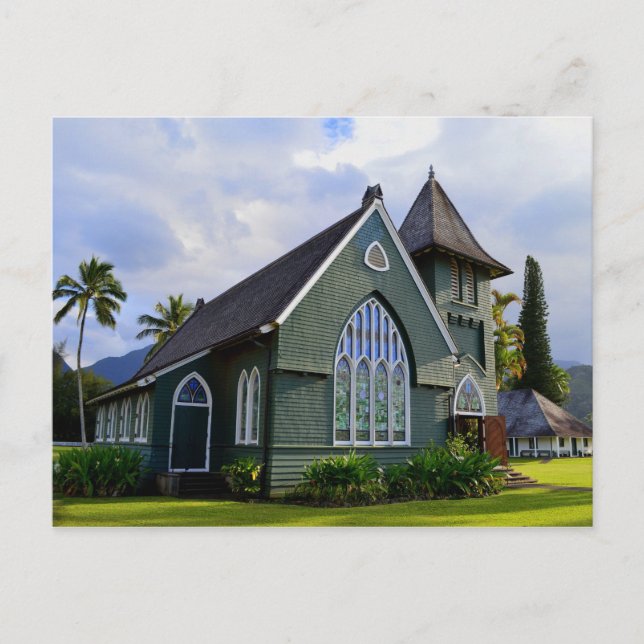 Carte Postale Église Hanalei, Kauai, Hawaii (Devant)