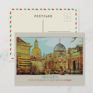 Carte Postale Église Notre-Dame de Dresde et Académie des Beaux-