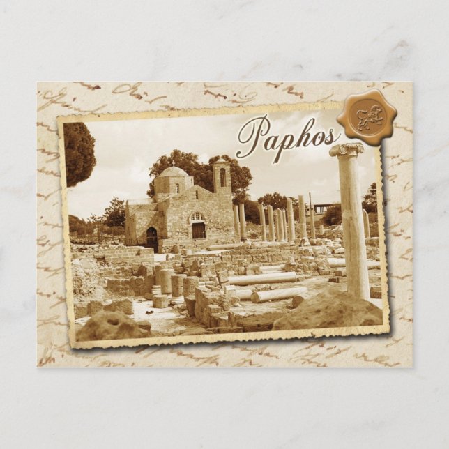 Carte Postale Église Panagia Chrysopolitissa, Paphos, Chypre (Devant)