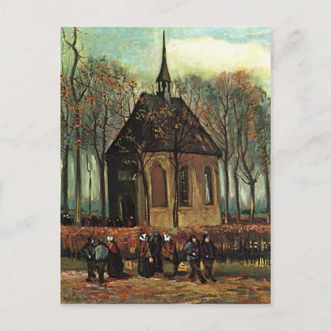 Carte Postale Eglise réformée à Nuenen, Van Gogh Art (Devant)