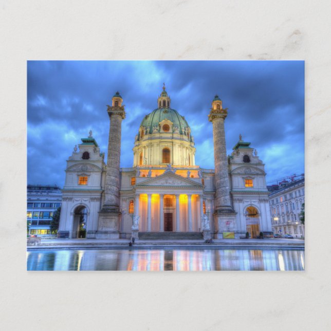 Carte Postale Église Saint-Charles de Vienne, Autriche (Devant)