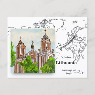 Carte Postale Église Sainte-Catherine, Vilnius, Lituanie