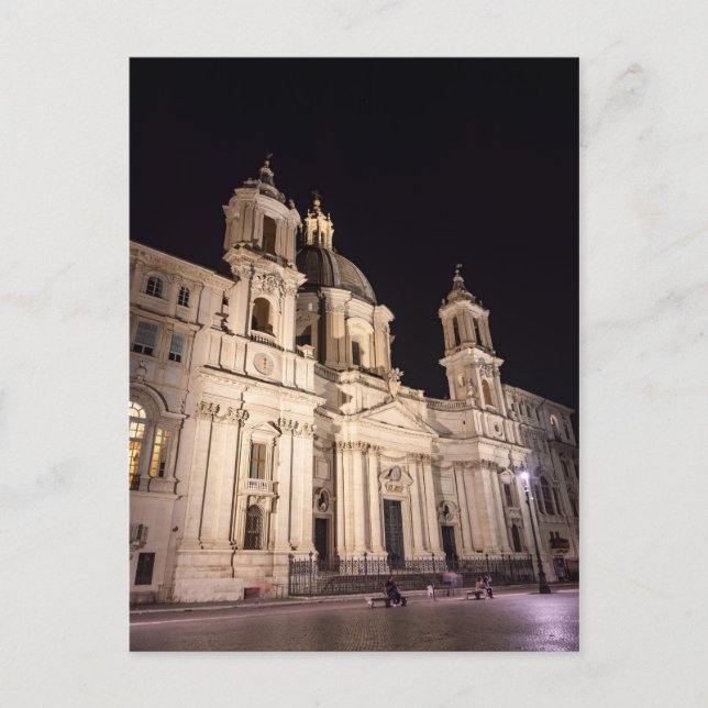 Carte Postale Eglise Sant Agnese sur la Piazza Navona - Rome (Devant)