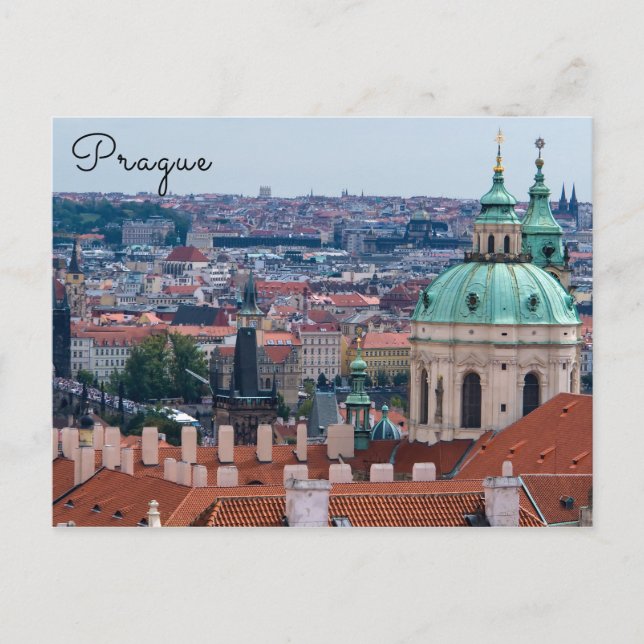 Carte Postale Eglise St Nicolas et toits de Prague (Devant)
