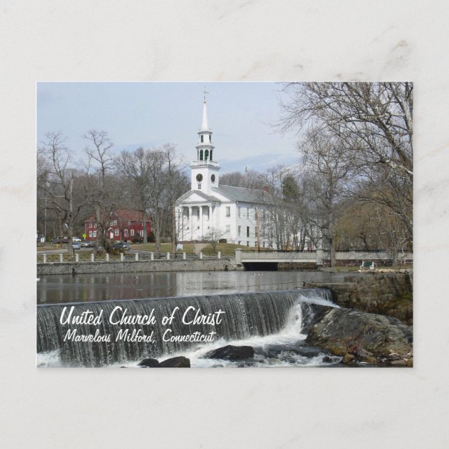 Carte Postale Église unie du Christ de l'autre côté de l'étang (Devant)