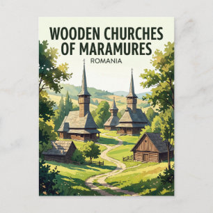 Carte Postale Églises en bois de Maramures Roumanie