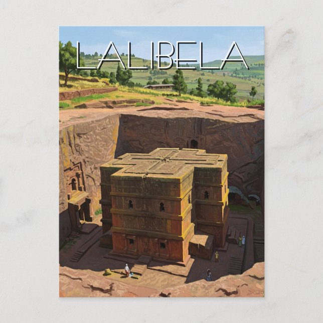 Carte Postale Eglises rocheuses Lalibela Éthiopie (Devant)