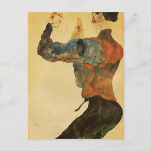 Carte Postale Egon Schiele - Autoportrait avec Armoiries élevées