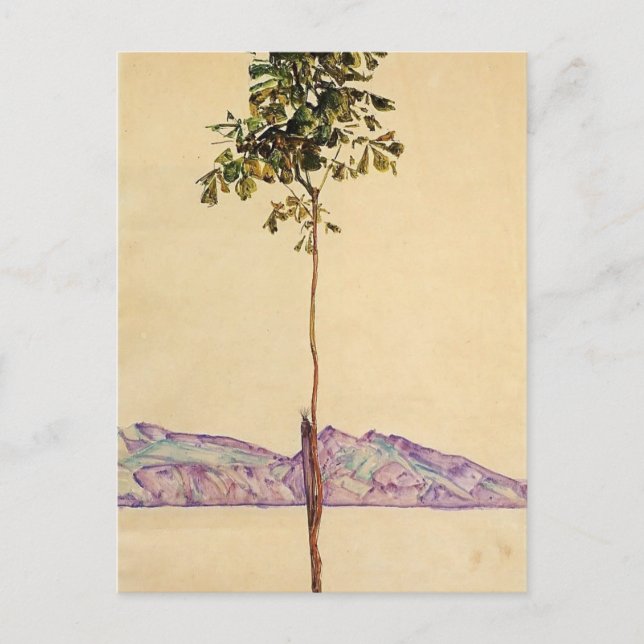 Carte Postale Egon Schiele - Châtaignier au lac de Constance (Devant)