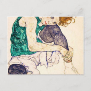 Carte Postale Egon Schiele Femme Assis