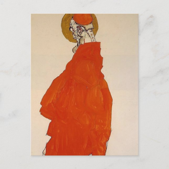 Carte Postale Egon Schiele - Figure debout avec Halo (Devant)