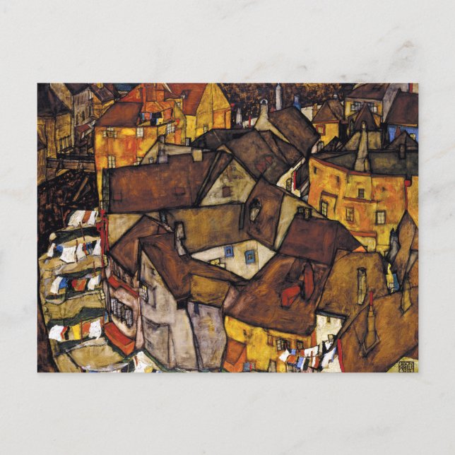 Carte Postale Egon Schiele Krumau Croissant des Maisons (Devant)