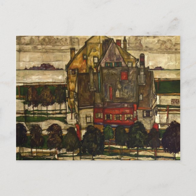 Carte Postale Egon Schiele - Maisons simples (Devant)