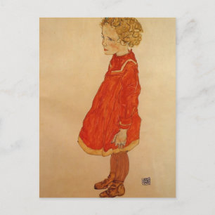 Carte Postale Egon Schiele - Petite fille aux cheveux blonds