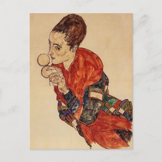 Carte Postale Egon Schiele-Portrait de l'actrice Marga Boerner (Devant)