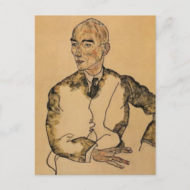 Carte Postale Egon Schiele - Portrait du Dr Viktor Ritter Bauer (Devant)