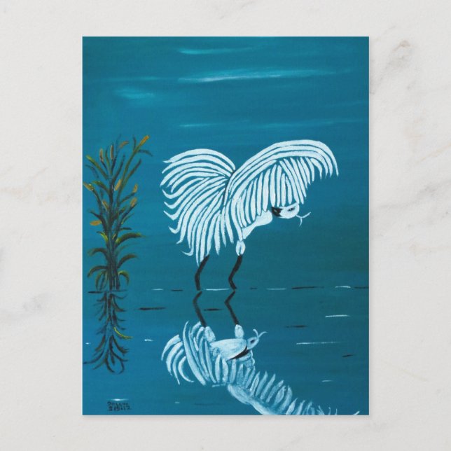 CARTE POSTALE EGRET BLANC (Devant)