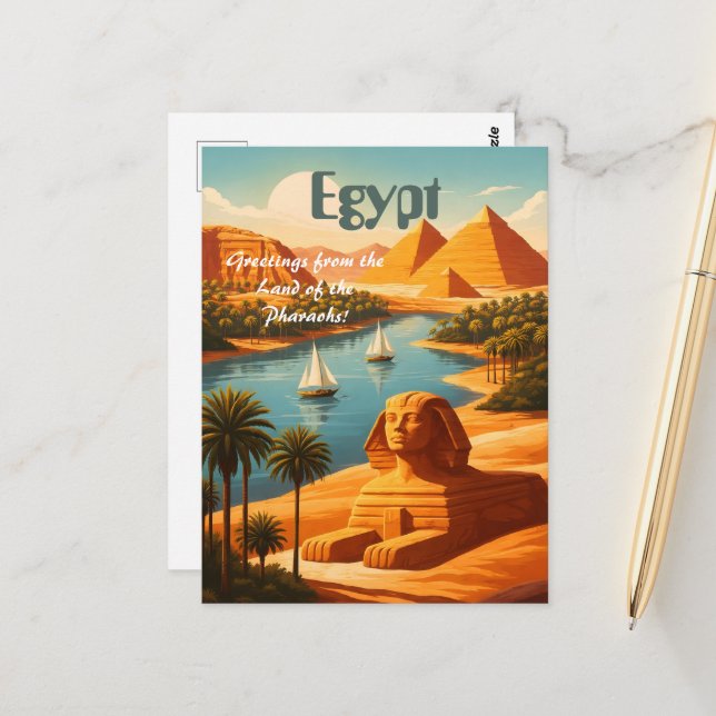 Carte Postale Égypte (Devant/Arrière en situation)