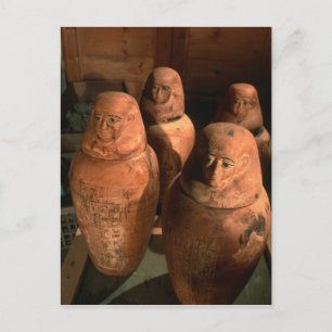 Carte Postale Egypte, 26ème dynastie Pots canopiques trouvés à A