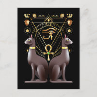 Égypte Cat Horus Oeil Ankh Géométrie Sacrée