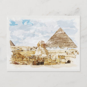 Carte Postale Égypte Sphinx Gizeh Pyramides Voyager Art