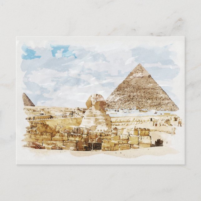 Carte Postale Égypte Sphinx Gizeh Pyramides Voyager Art (Devant)