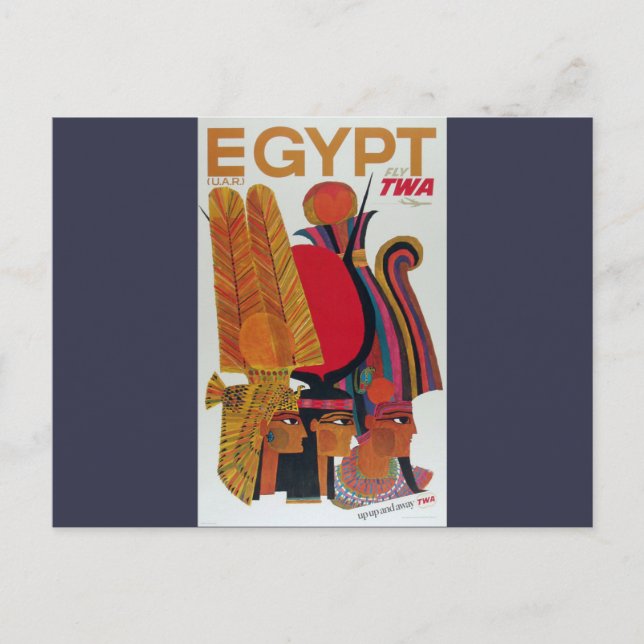 Carte Postale Egypte Vintage Voyage aérien Culture ancienne Tour (Devant)