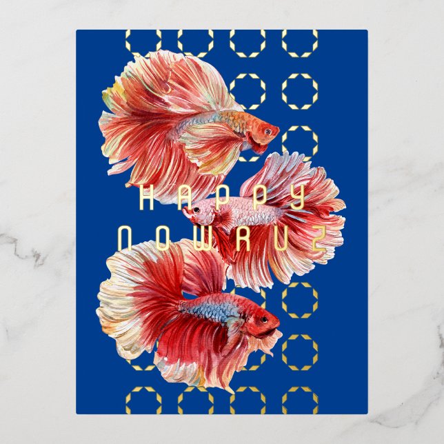 Carte postale Eid Nowruz Lucky Goldfish Trio (Recto)