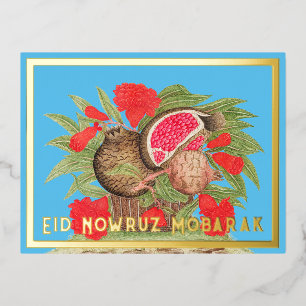 Carte postale Eid Nowruz Mubarak Pomegranak Foil