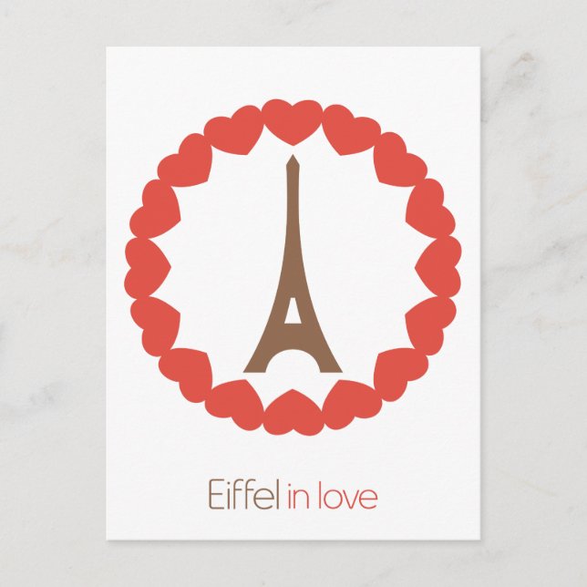 Carte Postale Eiffel amoureux... (Devant)