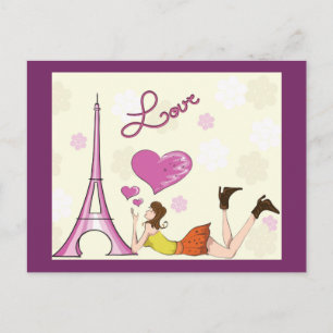 CARTE POSTALE EIFFEL TOWER LOVE