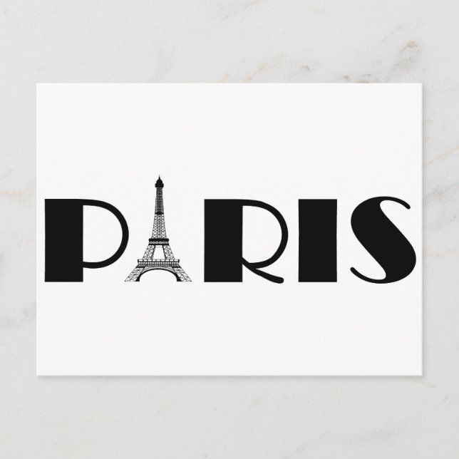 Carte Postale Eiffel Tower Paris Black & White (Devant)