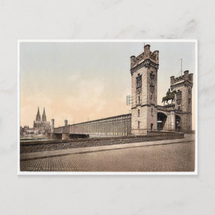 Carte Postale Eisenbahn Bridge, Cologne, Rhin, Allemagne clas