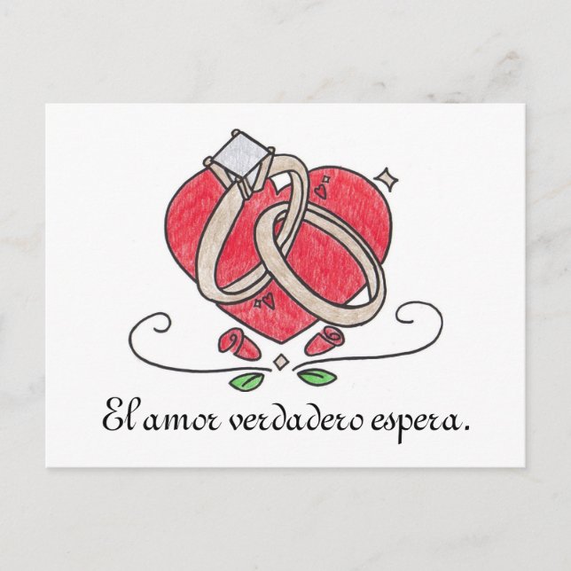Carte Postale El amor verdadero espera. (Devant)