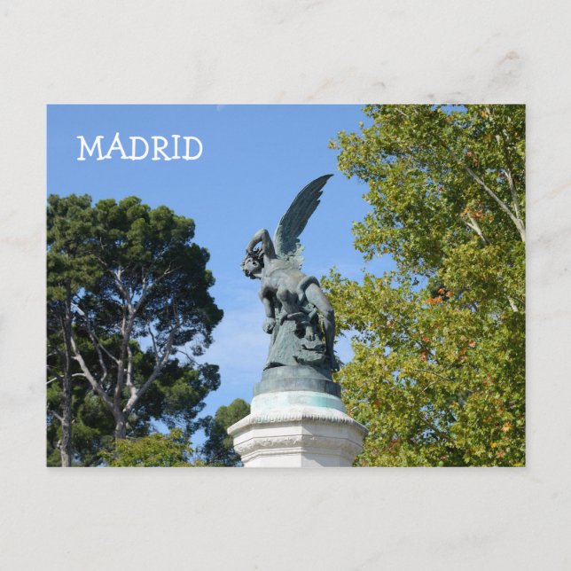 Carte Postale El Angel Caido, Parc du Retiro, Madrid (Devant)