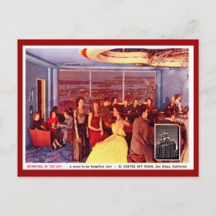 Carte Postale El Cortez Sky Room, San Diego Vintage