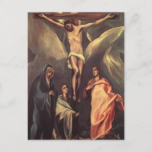 Carte Postale El Greco-Christ sur la croix avec Maries, Saint Je