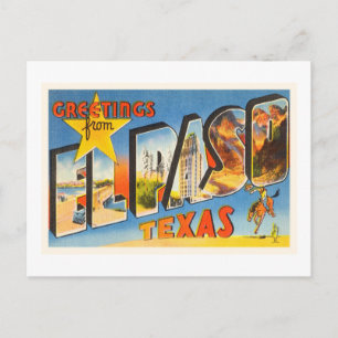 Carte Postale El Paso Texas TX Old Vintage Travel Souvenir