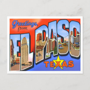 Carte postale El Paso, Texas Vintage Big Letters