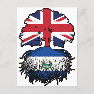Carte Postale El Salvador Drapeau Salvadorien Britannique Arbre 