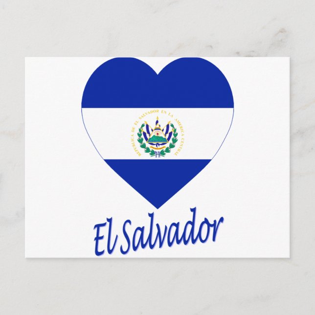 Carte Postale El Salvador Flag Heart (Devant)