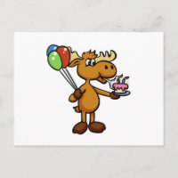 Élan avec ballon et gâteau | choisir la couleur de