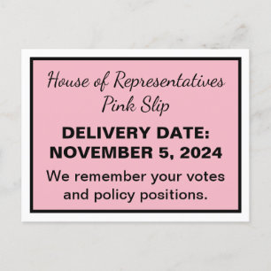 Carte Postale Élection 2026 - Slip rose Chambre des représentant