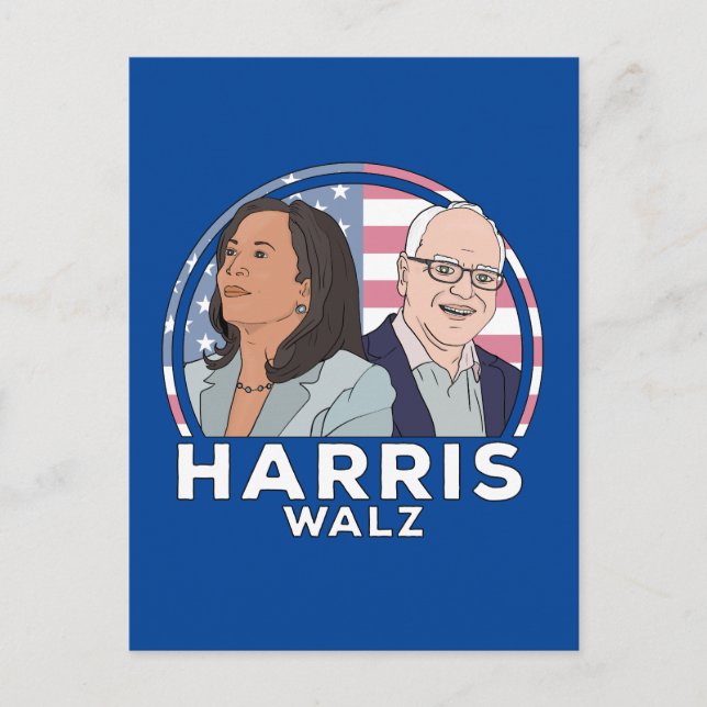 Carte Postale Élection de Harris Walz (Devant)