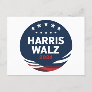 Carte Postale Élection du bouton rétro pour les démocrates Harri