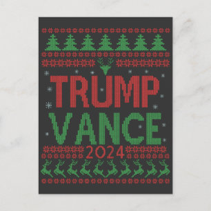 Carte Postale Élection Trump Vance Doudou de Noël